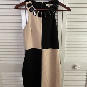 Black/Beige Mini Dress